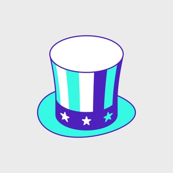 Uncle Sam hat isometric vector icon illustration