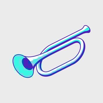 Bugle trumpet isometric vector icon illustration