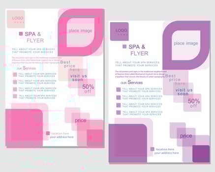 spa and beauty flyer template design magazine cover print ready a4 flyer vector