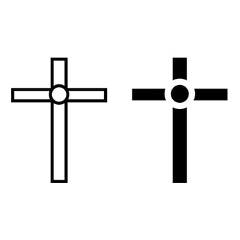 Christian cross vector icon. religion illustration sign. creed symbol. confession logo.