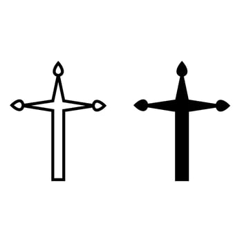 Christian cross vector icon. religion illustration sign. creed symbol. confession logo.