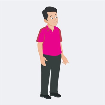 Indian 2 character pants and shirt and punjabi reading characters vector