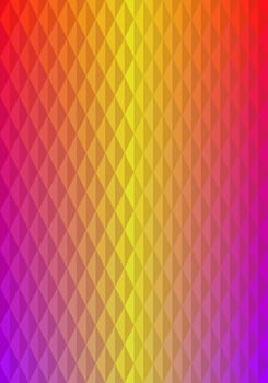 Rhombus geometric pattern with gradient red, pink, yellow. Abstract background design for publication, cover, banner, poster, web design, backdrop, wall. Vector illustration.