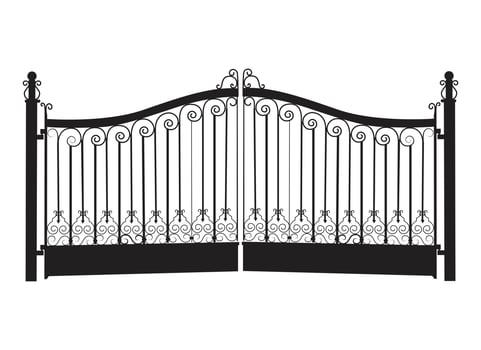 silhouette of a wrought iron gate vector illustration