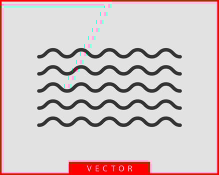 Waves vector design. Water wave icon. Wavy lines isolated.