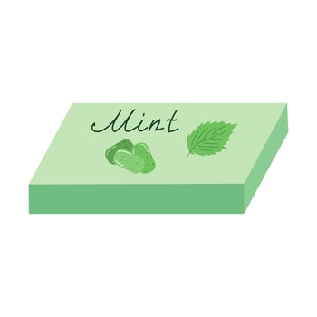 Mint flavor chewing gum. Fresh breath, hygiene. vector