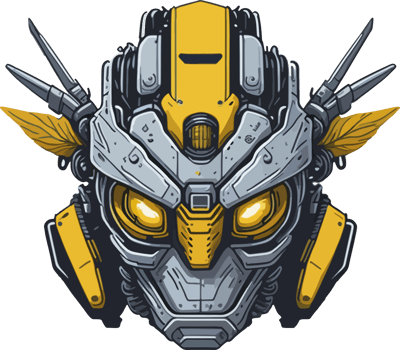 Futuristic Robot Head Logo with png