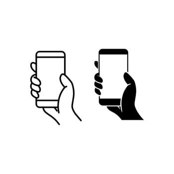 smartphone in hand icon vector