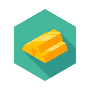 Gold Bar icon vector isometric. Flat style vector illustration.