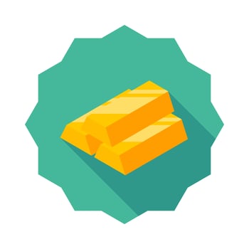 Gold Bar icon vector isometric. Flat style vector illustration.