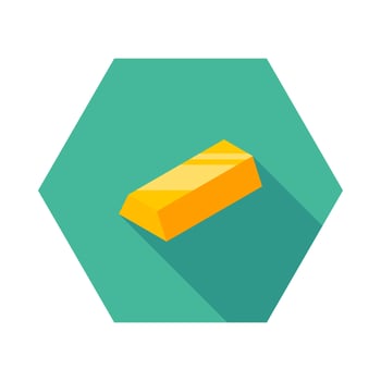 Gold Bar icon vector isometric. Flat style vector illustration.