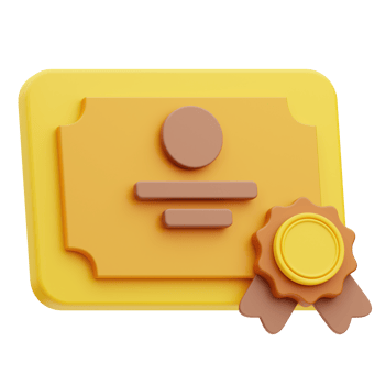 Certificate Online Education 3D Illustration png