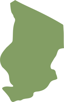 doodle freehand drawing of chad map. png