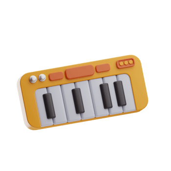 music object piano illustration 3d png