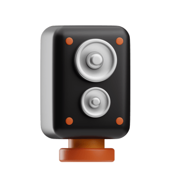 music object speaker illustration 3d png