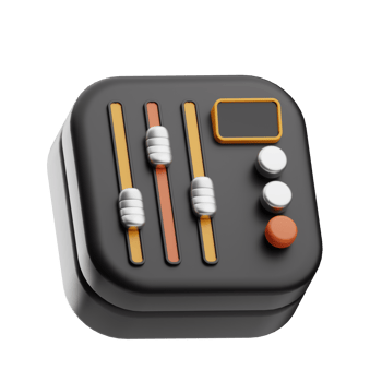 music object sound mixer illustration 3d png