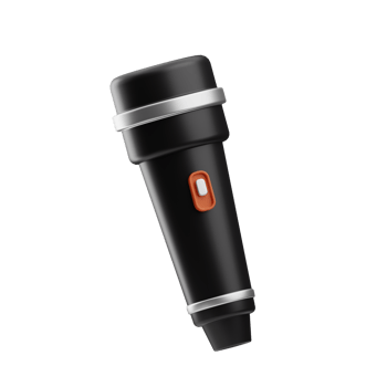 music object microphone illustration 3d png