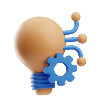 Technology innovation idea 3d illustration png