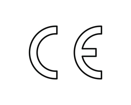 CE marking icon isolated on white background vector