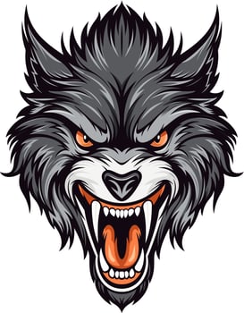 Wolf Head Logo - Wolf Head Mascot with sharp teeth- Vector illustration for t-shirts, posters, and other uses.
