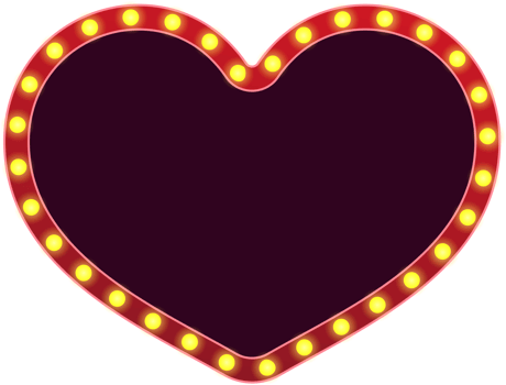 Retro Heart Light Bulbs Electric Billboard Frame png