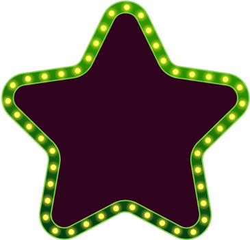 Retro Star Light Bulbs Electric Billboard Green Frame png