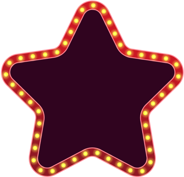 Retro Star Light Bulbs Electric Billboard Frame png