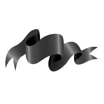 Black Banner Ribbon, Vector Illustration