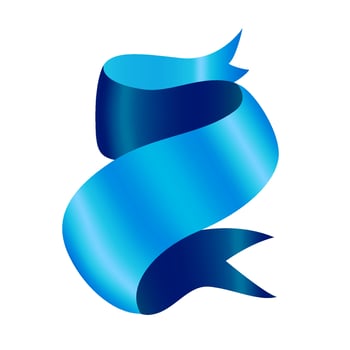 Blue Banner Ribbon, Vector Illustration
