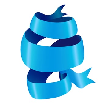 Blue Banner Ribbon, Vector Illustration