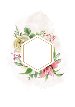beautiful floral wedding invitation card png