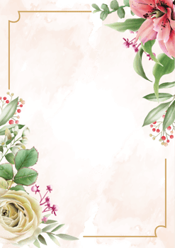 beautiful floral wedding invitation card png