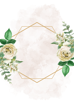beautiful floral wedding invitation card png