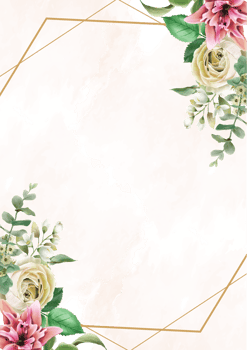 beautiful floral wedding invitation card png