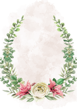 beautiful floral wedding invitation card png
