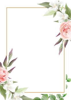 elegant floral wedding invitation card png