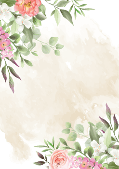 elegant floral wedding invitation card png
