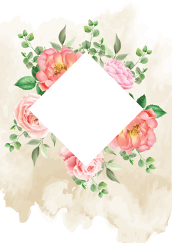 elegant floral wedding invitation card png