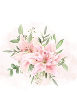 romantic floral wedding invitation card png