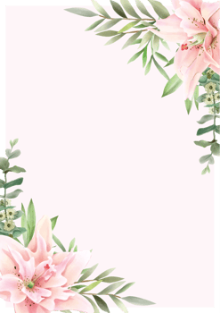 romantic floral wedding invitation card png
