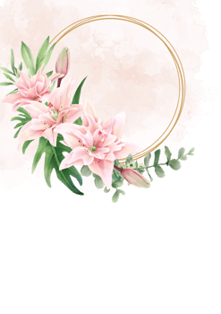 romantic floral wedding invitation card png