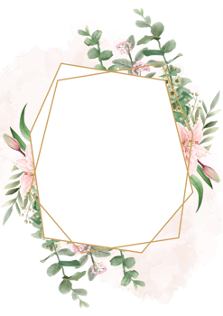 romantic floral wedding invitation card png