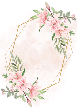 romantic floral wedding invitation card png