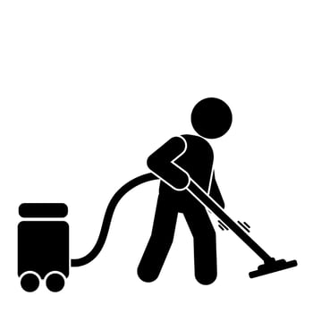 Cleaner Cleaning and Washing House Pictogram, stick figure. cleaning illustration vector