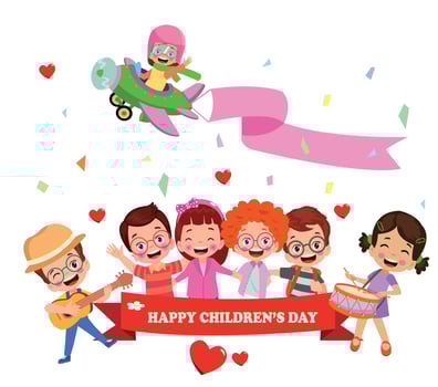 A poster for the children's day with the words happy children's day vector