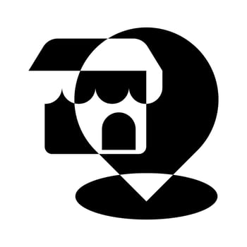 market place shopping market black Icon button vector