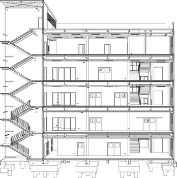 3D illustration of building project vector