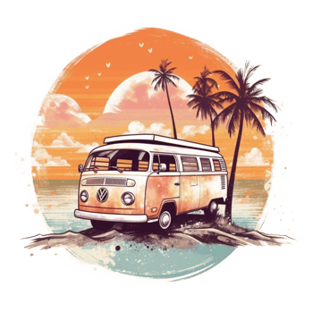 Summer Vacation Watercolor Art, png