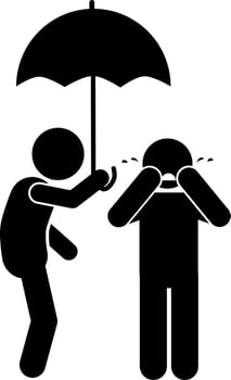 Love and care illustration stickfigure vector