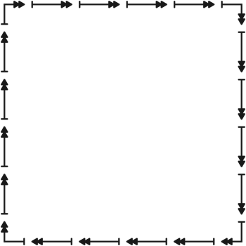 Arrow pattern square frame on transparent background. PNG illustration.